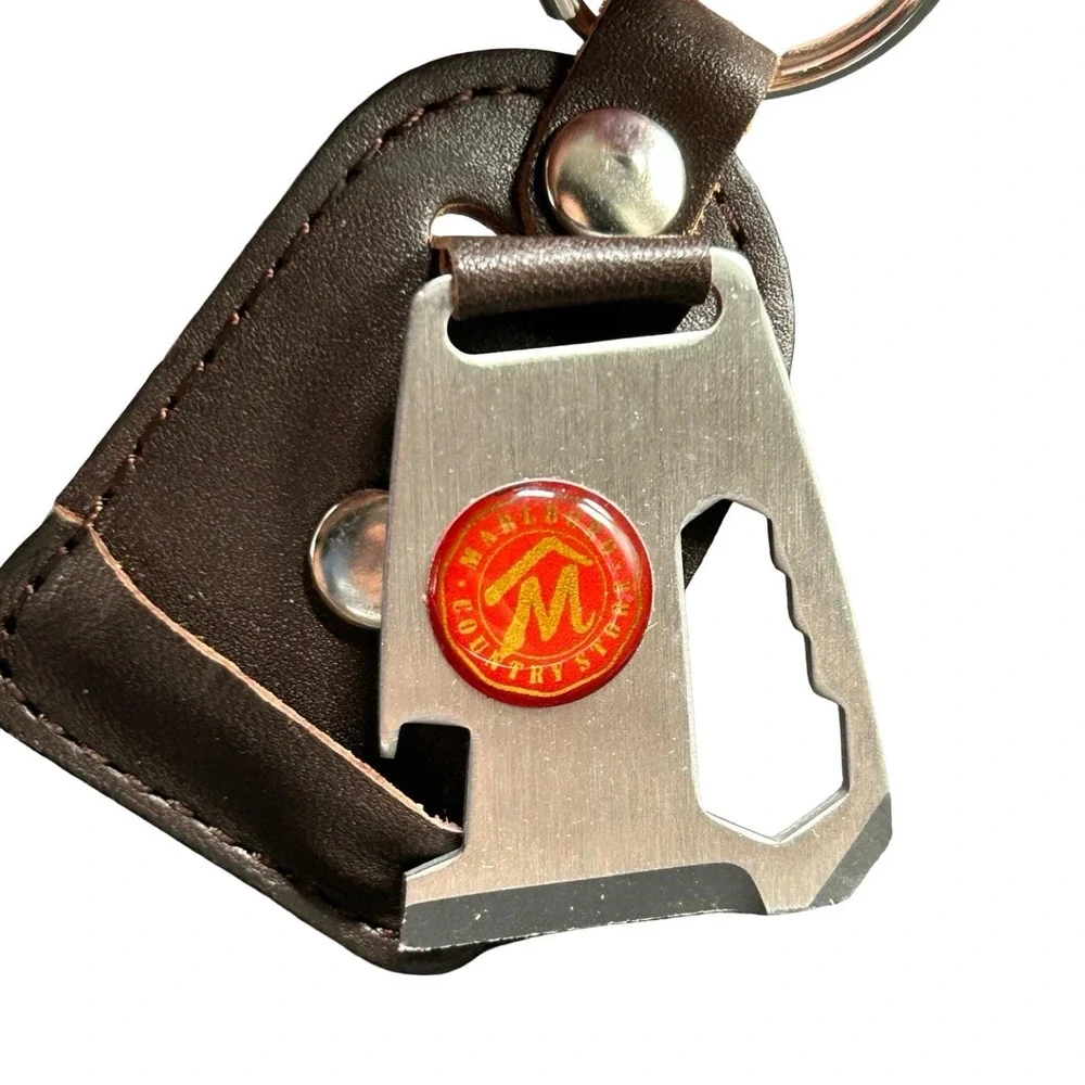 Vintage Marlboro Country Store Leather Multi‎ Tool Keychain Set of 2 Brown EDC